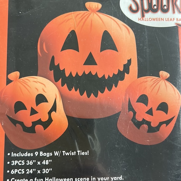 ๐๐๐ 9 pk - Heavy Duty Halloween Pumpkin Face Bags - Picture 2 of 8